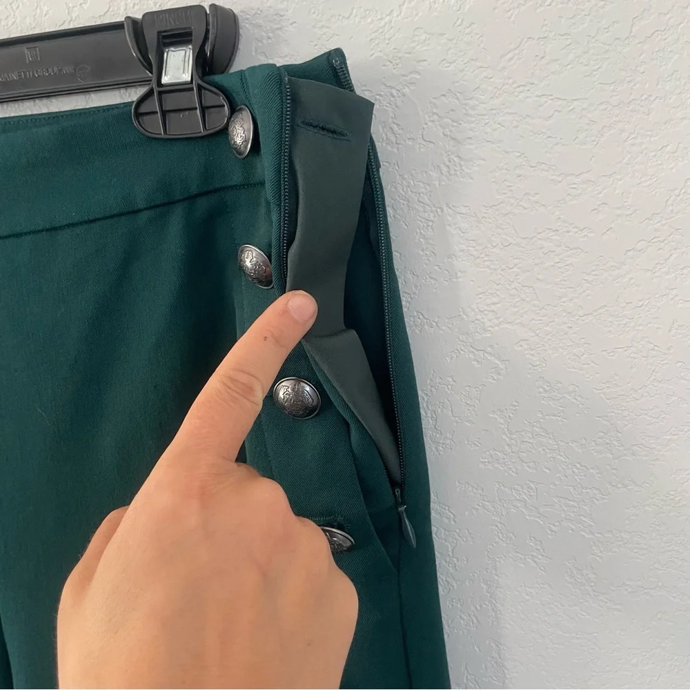 LOFT Emerald Green Sailor Pants Wide Leg Trousers Women Size 2